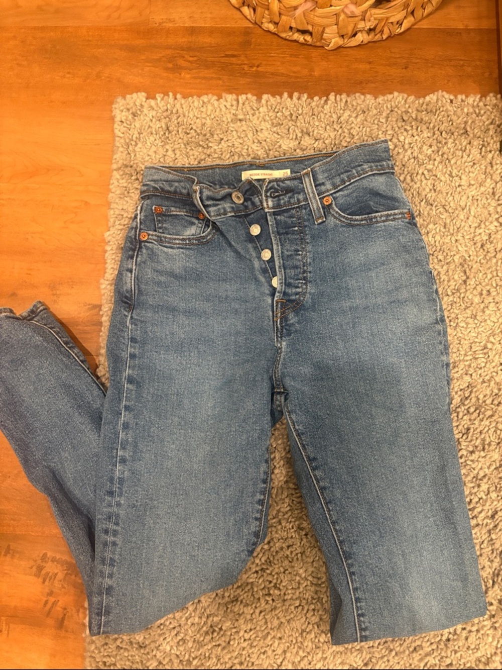 Levi's High-Rise Medium Blue Button-Fly Jeans